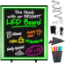 Green Light LED Message Writing Board with 8 Border Color Options, 23"L x 27"W