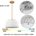 HYDELITE Drum LED Pendant Light Gold Hanging Pendant Light Fixture with Fabric Linen Shade 3000k/4000k/5500k,24W,1600LM