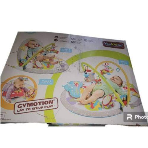 Yookidoo Baby Gym Lay to Sit-Up Playmat. 3-in-1 Newborns Activity Center with Tummy Time Toys, Pillow & Infant Miror. 0-12 Month