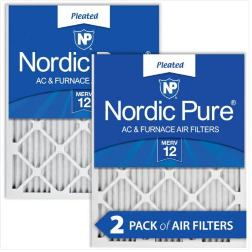 Nordic Pure 15x20x1 (14 1/2 x 19 1/2 x 3/4) Pleated MERV 12 Air Filters 2 Pack