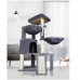 Xin Three Layer Cat Tree with Cat Condo and Two Hammocks,Grey