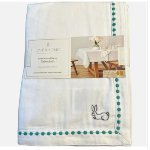 Everhome™ Embroidered Easter Bunny 60-Inch x 120-Inch Oblong Tablecloth in Bright White