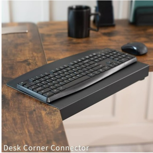 VIVO Clamp-on 17 Inch Corner Desk Connector Platform For L-Shaped Workstations