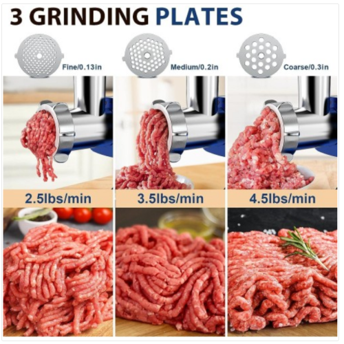 Naitesen 3000W Electric Meat Grinder, Sausage Maker Machine, Food Grinder with 3 Stainless Steel Sausage Stuffer Tube 3 Grinding Plates Hamburger Press Patty Maker Kubbe Kit for Home Kitchen