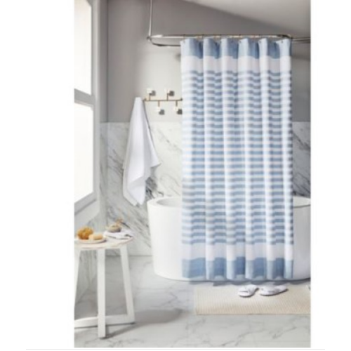 Everhome Samson Cotton Shower Curtain Pastel Blue Color