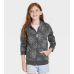 Cat & Jack Girls' Printed Zip-Up Fleece Hoodie Charcoal Gray S