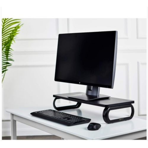 Amazon Basics Wood Monitor Stand, Computer Riser, Black