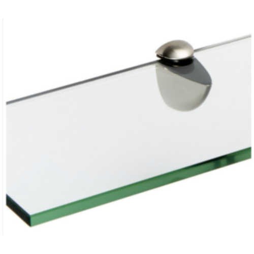 Spancraft Glass Peacock Glass Shelf, Brushed Steel, 8'' x 21''