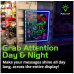 Green Light LED Message Writing Board with 8 Border Color Options, 23"L x 27"W