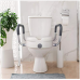 RMS Raised Toilet Seat - 5 Inch Elevated Riser With Adjustable Padded Arms - Toilet Safety Seat For Elongated Or Standard Commode