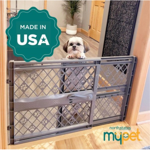 MyPet North States Paws 40 inch Portable Pet Gate Expands & Locks in Place with No Tools