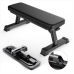 Finer Form Gym Quality Foldable Flat Bench for Multi-Purpose Weight Training and Ab Exercises - Free PDF Workout Chart Included