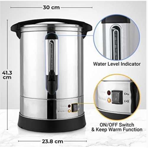 Zulay 50 Cup Fast Brew Stainless Steel Coffee Urn - BPA-Free Commercial Coffee Maker for Catering - Easy Two Way Hot Beverage Dispenser