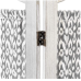 MyGift 3-Panel Louvered Rustic Gray on White Room Divider with Wood Frame & Decorative Fabric Screen