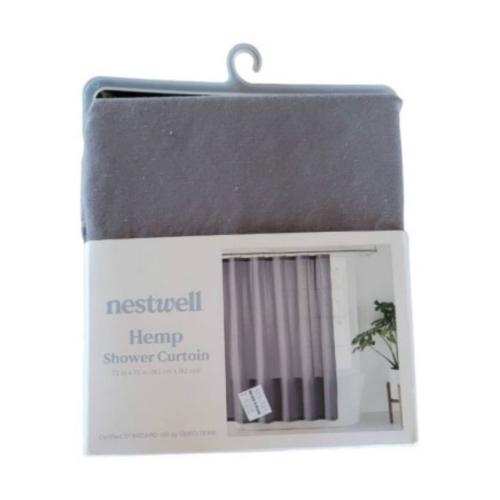 Nestwell Hemp Shower Curtain 72 In X 72 In, Gray Quiet Shade