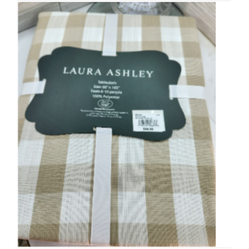 Laura Ashley Tablecloth Heather & Ivory Buffalo Check Tablecloth, 60x120