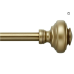 MODE Simplicity Collection 5/8" Diameter Curtain Rod Set with Doorknob Curtain Rod Finials and Steel Wall Mounted Adjustable Curtain Rod, Fits 32” to 90” Windows, Gold