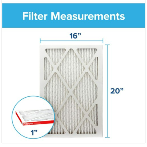 Filtrete 16x20x1 Air Filter, MPR 1000, MERV 11, Micro Allergen Defense 3-Month Pleated 1-Inch Air Filters, 2 Filters