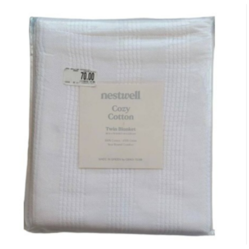 Nestwell Cozy Cotton Twin Blanket in White