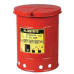 6 Gallon, Oily Waste Can, Hand-Operated Cover, Red - 09110