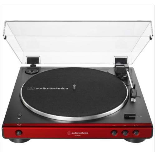 Audio-Technica AT-LP60XBT Stereo Turntable w/ Bluetooth Red/BK + Record Brush