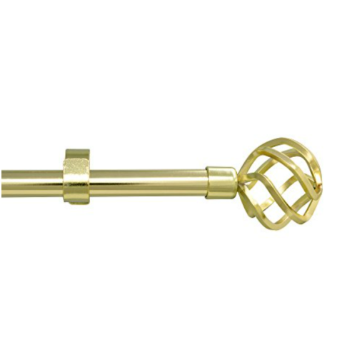 gbHome GH-6814G Empyrean Grace Curtain Rod, 48-84 In, Gold, Metal Cafe Rod Window Treatment Rod Drapery Rod