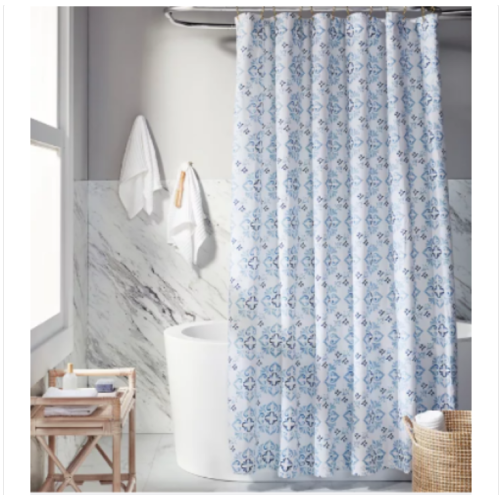 Everhome™ 72-Inch x 72-Inch Eloise Medallion Standard Shower Curtain in Skyway