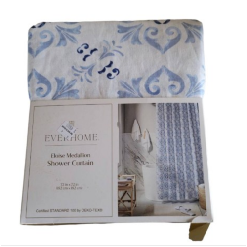 Everhome™ 72-Inch x 72-Inch Eloise Medallion Standard Shower Curtain in Skyway