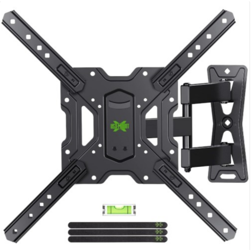 USX MOUNT UL Listed Full Motion TV Mount, Swivel Articulating Tilt TV Wall Mount for 26-55Inch LED, 4K TVs, Wall Mount TV Bracket with VESA 400x400mm Up to 77lbs, Perfect Center Design -XMM006-1