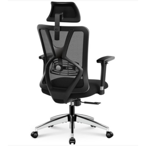 Ticova Ergonomic Office Chair - High Back Desk Chair with Adjustable Lumbar Support & 3D Metal Armrest - 130°Reclining & Rocking Mesh Computer Chair with Thick Seat Cushion & Rotatable Headrest