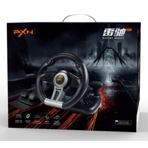 PXN V3 Pro Gaming Steering Wheel with Pedals - 180° Racing Wheel with Vibration Feedbac