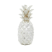 Silver Polystone Pineapple Fruit Sculpture 14" H x 6" W