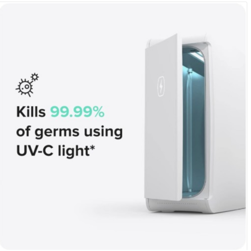 HomeSoap Large Capacity UV Light Sanitizer & Charger, Phone Sanitizer Sealed Box