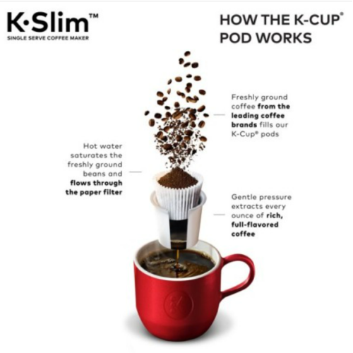 Keurig K-Slim Single Serve K-Cup Pod Coffee Maker, Black