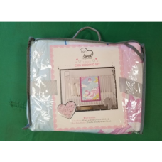 2 Piece Crib Bedding Set Pink 1 Comforter 1 Plush Baby Blanket Born Loved