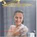 Rain Shower head, NearMoon High Flow Stainless Steel Square Rainfall ShowerHead, Waterfall Bath Shower Body Covering, Ceiling or Wall Mount (16 Inch, Chrome Gold)