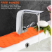 Silicone Faucet Mat Sink Splash Guard Kitchen Faucet Absorbent Mat for Bathroom Water Catcher Mat for Sink Drain Drying Pad Behind Faucet Orange