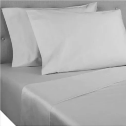 NESTWELL Cool Crisp Cotton Percale Full Flat Sheet 400 Thread Count Lunar NEW