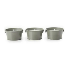 Citronella Metal Bucket Candles, 3-Pack
