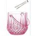 Diamond Embossed Ice Bucket & Tongs Pink