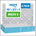 Aerostar 16 3/8x21 1/2x1 MERV 8 Pleated Air Filter, AC Furnace Air Filter, 6 Pack