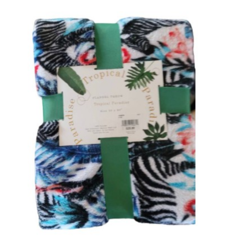 Tropical Paradise Foliage - Zebras Throw Blanket 50"x 60"