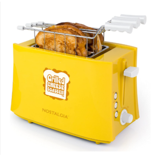 Nostalgia TCS2 Grilled Cheese Toaster with Easy-Clean Toaster Baskets and Adjustable Toasting Dial