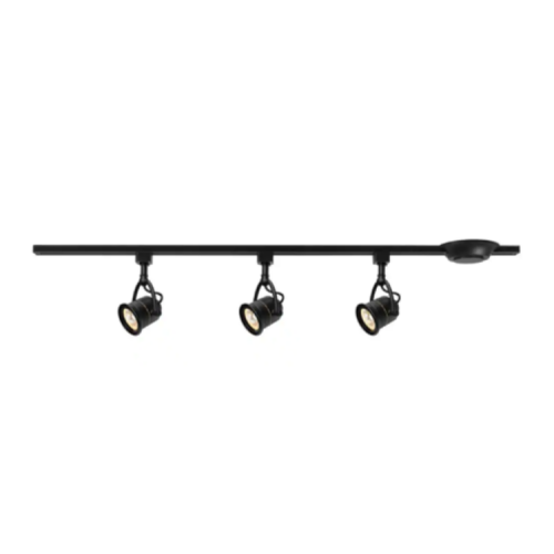 3-Light Retro 44 in. Black Linear Track Lighting Kit