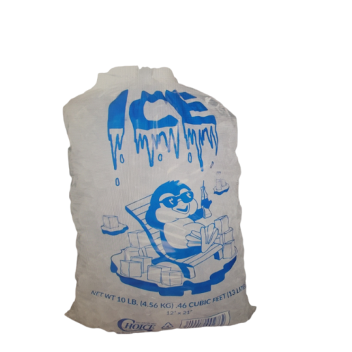 10 lb. Clear Plastic Ice Bag with Ice Print - 1000/Case