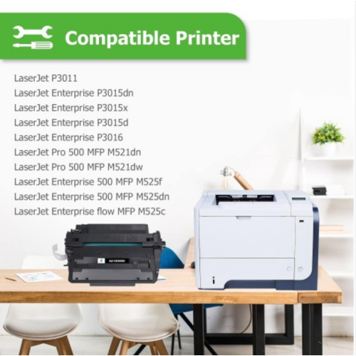 Aztech 55X CE255X Compatible For HP 55X CE255X Toner Cartridge For HP LaserJet P3015dn P3010 HP LaserJet P3015x P3015 P3015d P3015n HP Laserjet Pro 500 MFP M521dn M521dw M525dn M525f Printer 2-Pack