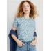 NWT Old Navy Soft EveryWear Crew-Neck Printed Tee T-Shirt Blue Floral Women 2X