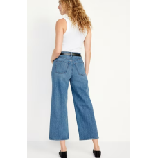 Extra High-Waisted Wide-Leg Crop Jeans