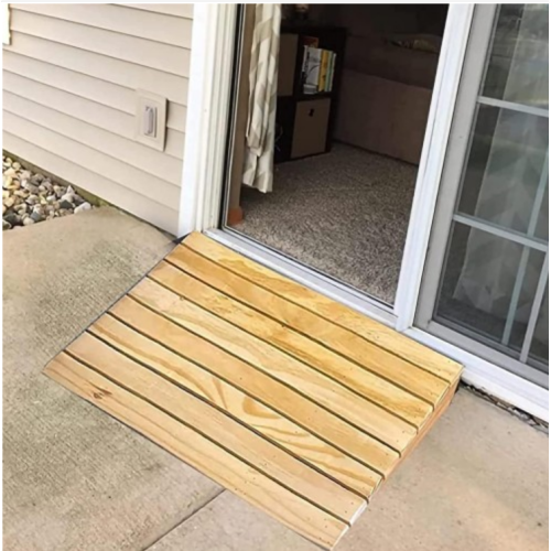 Wooden Transition Ramp for Front/Back Door Steps, Porch Entrance Threshold Ramps(Size : 113х47x 8cm)