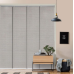 GoDear Design Adjustable Sliding Vertical Panel Track Blinds 45.8"- 86" W x 96" H, Extendable Patio Blinds for Sliding Doors and Large Windows, Trimmable Natural Woven Shades, Semi-Privacy, Ivory Dawn